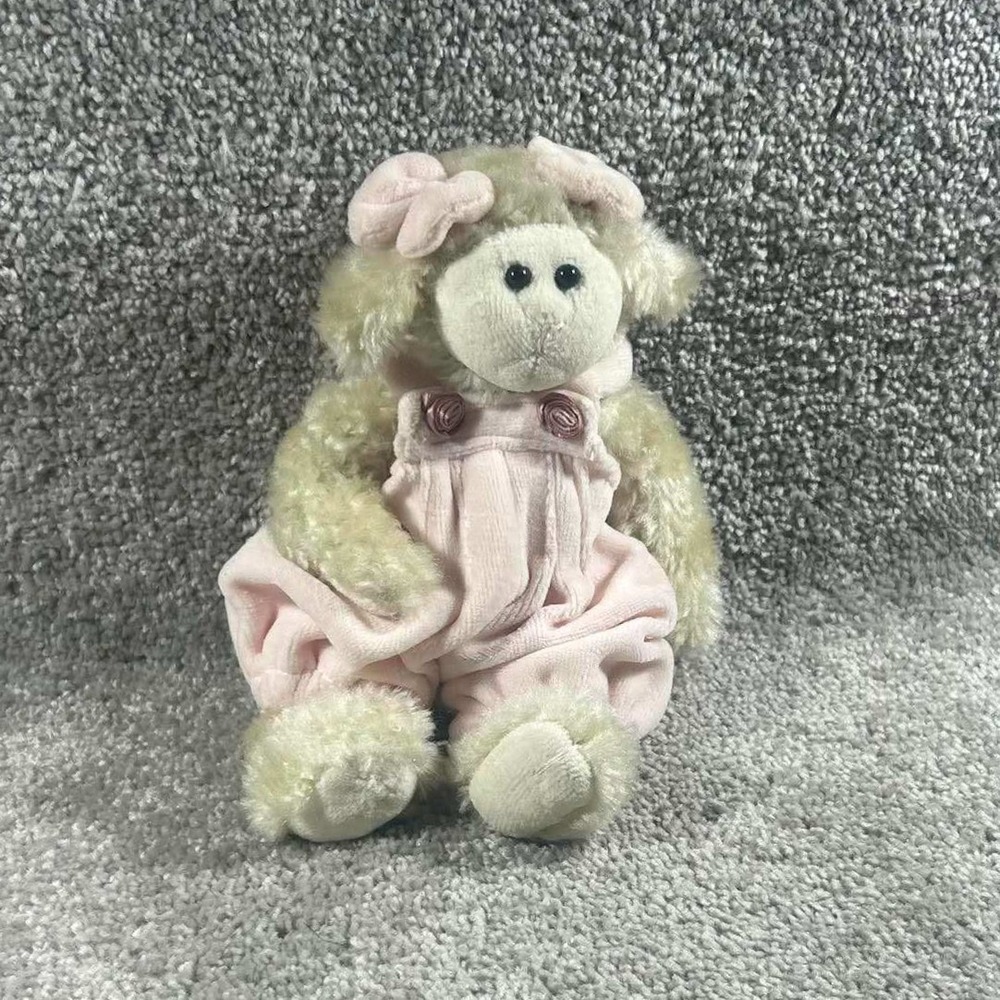 Boyds Bears Plush Lamb Pink Velour Romper J.B. Bean Series Collectible 8in